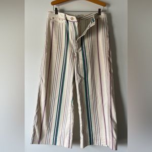 Madewell Striped Wide Leg Flare Ankle Pants, Size P28